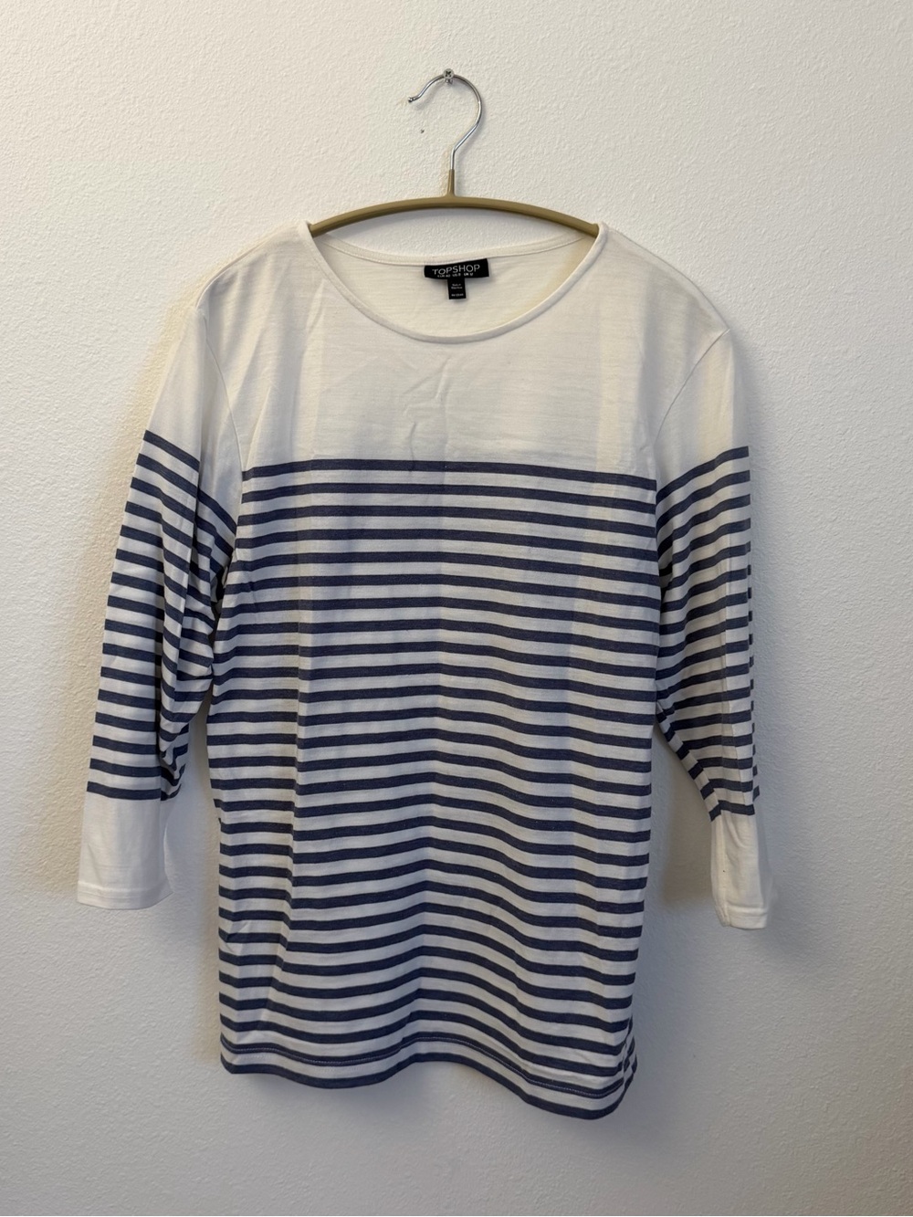White and blue Striped Half Sleeve Shirt